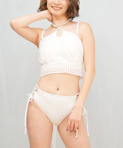GYDA(ジェイダ)の「GYDA/ジェイダ ニット素材/タンキニビキニ 404020(水着・レディース・ブルー/ブラック/ホワイト・9号)」の2枚目の写真