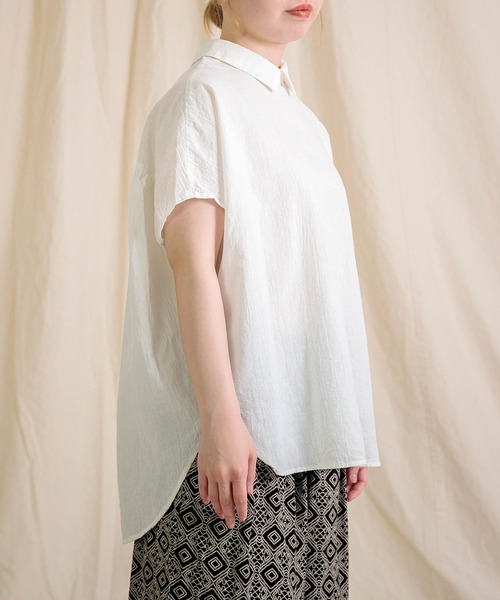 【★20%OFF】SALE セール prit プリット 服 綿麻 平織 スリーブレス 衿付 プルオーバー P82537 レディース ブランド トップス シャツ ブラウス 半袖 春 夏 セール】[prit] 綿麻平織 スリーブレス衿付プルオーバー（シャツ