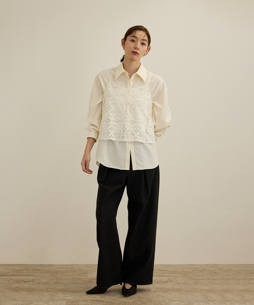 ROPE'（ロペ）の「CLUNY(クルーニー) コットンレースキャミソール（キャミソール・レディース・オフホワイト・FREE）」の5枚目の写真