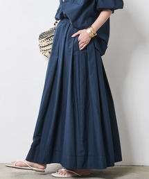 CHIC STYLE（シックスタイル）の「綿100％タックマキシスカート＜大きいサイズ有＞シックスタイル（スカート）」