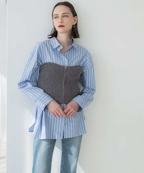 babaco ニットビスチェ セール】【WEB限定セール】フロントジップニットビスチェ