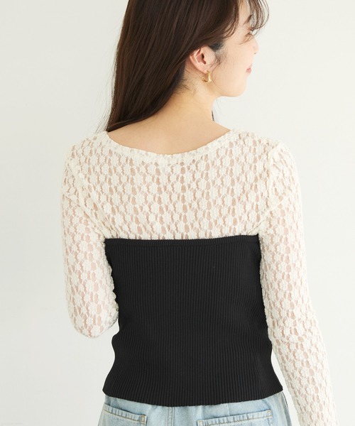 coca（coca）（コカ）の「【WEB限定セール】フロントジップニットビスチェ（チューブトップ・レディース・グレー/ブラック・ONE SIZE）」の7枚目の写真