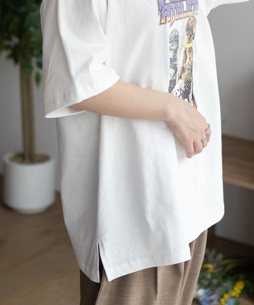 DISCUS(ディスカス)の「DISCUS イヌ アニマル プリントBIG 五分袖Tシャツ(Tシャツ/カットソー・レディース・ホワイト/チャコールグレー・L/M)」の7枚目の写真