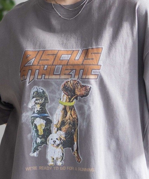 DISCUS(ディスカス)の「DISCUS イヌ アニマル プリントBIG 五分袖Tシャツ(Tシャツ/カットソー・レディース・ホワイト/チャコールグレー・L/M)」の12枚目の写真