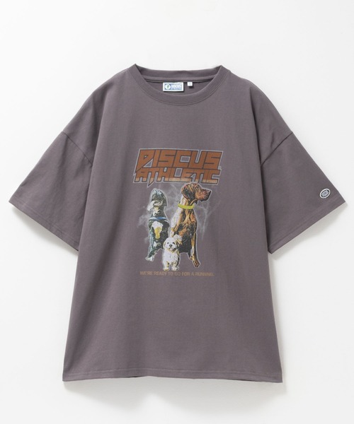 DISCUS(ディスカス)の「DISCUS イヌ アニマル プリントBIG 五分袖Tシャツ(Tシャツ/カットソー・レディース・ホワイト/チャコールグレー・L/M)」の18枚目の写真