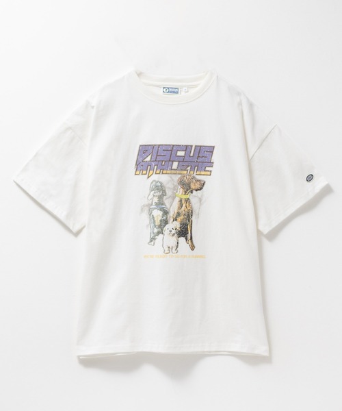 DISCUS(ディスカス)の「DISCUS イヌ アニマル プリントBIG 五分袖Tシャツ(Tシャツ/カットソー・レディース・ホワイト/チャコールグレー・L/M)」の21枚目の写真