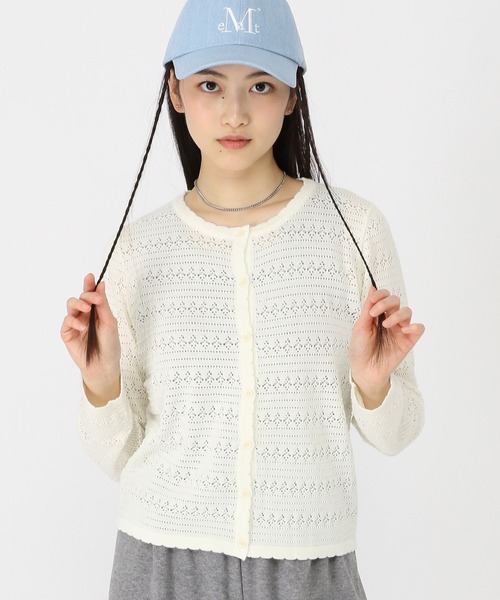 3.3 Field Trip (3.3フィールドトリップ)の「3.3 Field Trip/パンチングカーディガン(カーディガン/ボレロ・レディース・ライトブルー/アイボリー・FREE)」の2枚目の写真