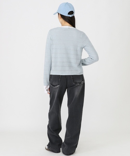 3.3 Field Trip (3.3フィールドトリップ)の「3.3 Field Trip/パンチングカーディガン(カーディガン/ボレロ・レディース・ライトブルー/アイボリー・FREE)」の7枚目の写真