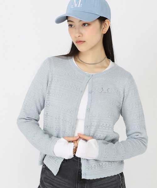 3.3 Field Trip (3.3フィールドトリップ)の「3.3 Field Trip/パンチングカーディガン(カーディガン/ボレロ・レディース・ライトブルー/アイボリー・FREE)」の6枚目の写真
