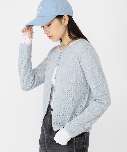 3.3 Field Trip (3.3フィールドトリップ)の「3.3 Field Trip/パンチングカーディガン(カーディガン/ボレロ・レディース・ライトブルー/アイボリー・FREE)」の5枚目の写真