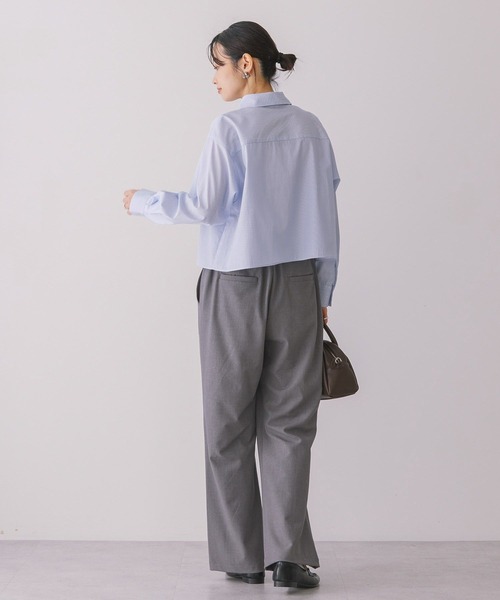 AMERICAN HOLIC(アメリカンホリック)の「クロップドシャツ(シャツ/ブラウス・レディース・イエロー/オフホワイト/ストライプ・L/M)」の17枚目の写真