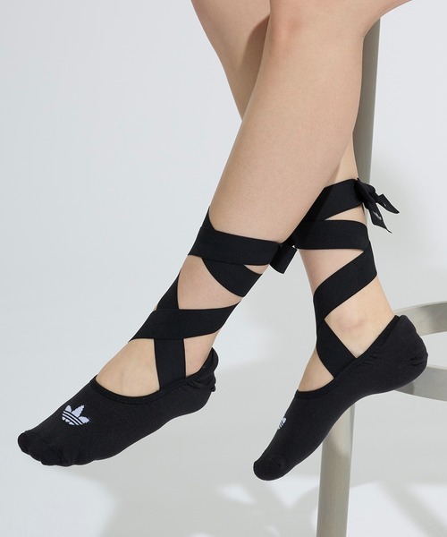 adidas（アディダス）の「バレエソックス 1足/ アディダスオリジナルス adidas Originals（ソックス/靴下・レディース・ホワイト/ブラック・MEDIUM/SMALL）」の2枚目の写真