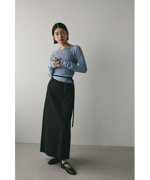 STYLEMIXER（スタイルミキサー）の「ホルターレースセットトップ【春服】新作ビスチェセット（Tシャツ/カットソー・レディース・ブラック/サックスブルー/ホワイト・FREE）」の5枚目の写真