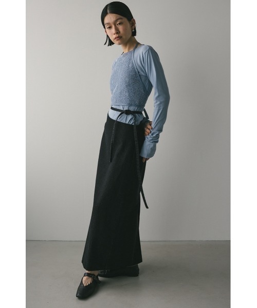 STYLEMIXER（スタイルミキサー）の「ホルターレースセットトップ【春服】新作ビスチェセット（Tシャツ/カットソー・レディース・ブラック/サックスブルー/ホワイト・FREE）」の7枚目の写真