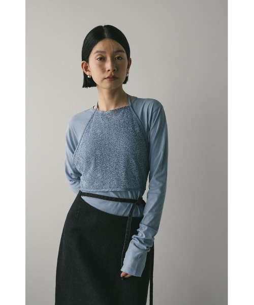 STYLEMIXER（スタイルミキサー）の「ホルターレースセットトップ【春服】新作ビスチェセット（Tシャツ/カットソー・レディース・ブラック/サックスブルー/ホワイト・FREE）」の8枚目の写真