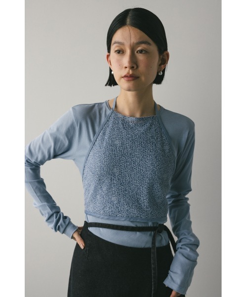 STYLEMIXER（スタイルミキサー）の「ホルターレースセットトップ【春服】新作ビスチェセット（Tシャツ/カットソー・レディース・ブラック/サックスブルー/ホワイト・FREE）」の9枚目の写真