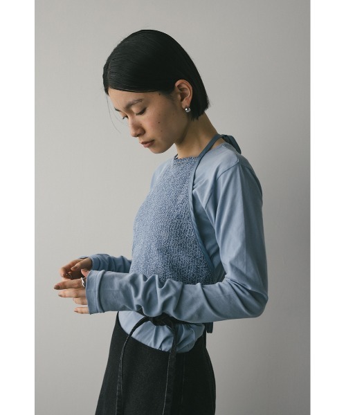 STYLEMIXER（スタイルミキサー）の「ホルターレースセットトップ【春服】新作ビスチェセット（Tシャツ/カットソー・レディース・ブラック/サックスブルー/ホワイト・FREE）」の10枚目の写真