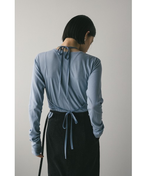 STYLEMIXER（スタイルミキサー）の「ホルターレースセットトップ【春服】新作ビスチェセット（Tシャツ/カットソー・レディース・ブラック/サックスブルー/ホワイト・FREE）」の11枚目の写真