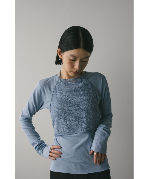 STYLEMIXER（スタイルミキサー）の「ホルターレースセットトップ【春服】新作ビスチェセット（Tシャツ/カットソー・レディース・ブラック/サックスブルー/ホワイト・FREE）」の12枚目の写真