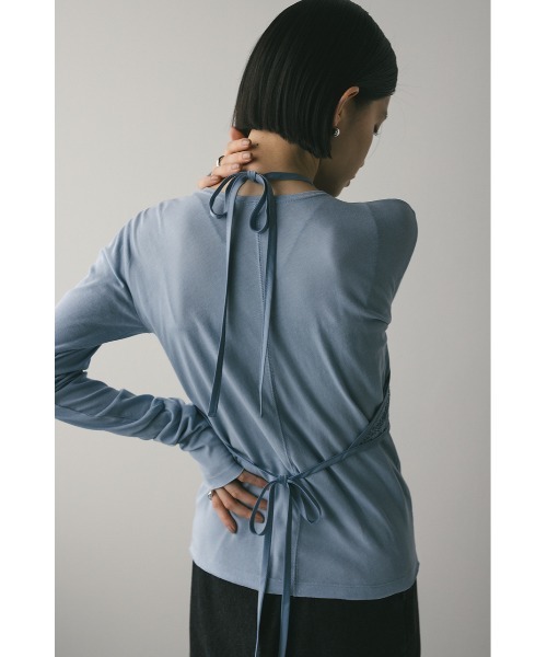 STYLEMIXER（スタイルミキサー）の「ホルターレースセットトップ【春服】新作ビスチェセット（Tシャツ/カットソー・レディース・ブラック/サックスブルー/ホワイト・FREE）」の13枚目の写真