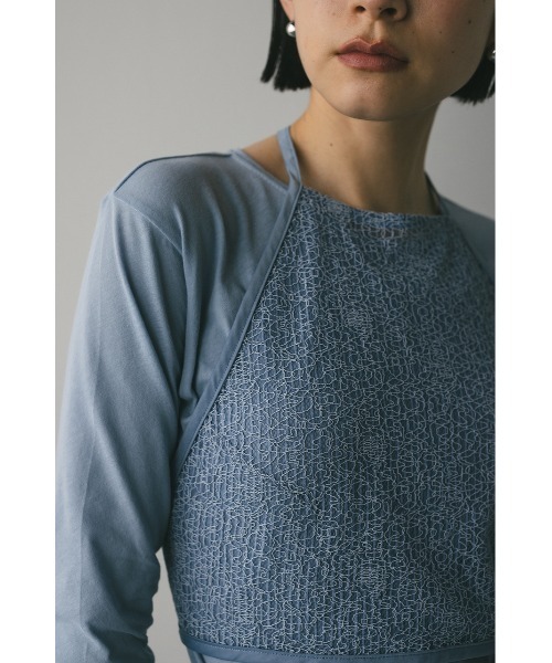 STYLEMIXER（スタイルミキサー）の「ホルターレースセットトップ【春服】新作ビスチェセット（Tシャツ/カットソー・レディース・ブラック/サックスブルー/ホワイト・FREE）」の15枚目の写真