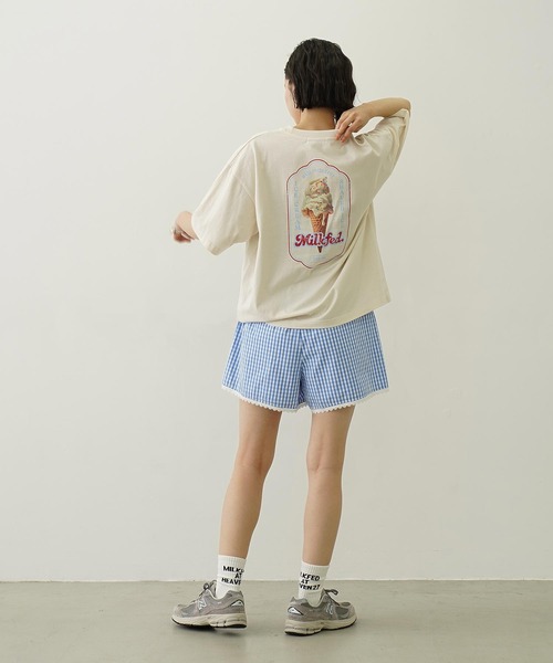 MILKFED.（ミルクフェド）の「ICE CREAM WIDE S/S TEE（Tシャツ/カットソー・レディース・ライトピンク/ブラック/オフホワイト・L/M）」の17枚目の写真