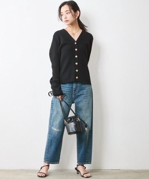 CHIC STYLE（シックスタイル）の「綿100％ワイドリブVネック
