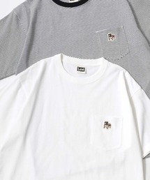 Lee（リー）の「Lee/リー POCKET SS TEE/オーバーサイズ ミニロゴ アニマル ワンポイント刺繍 ポケット 半袖Tシャツ/無地T/ボーダーT/レディース メンズ（Tシャツ/カットソー・メンズ）」