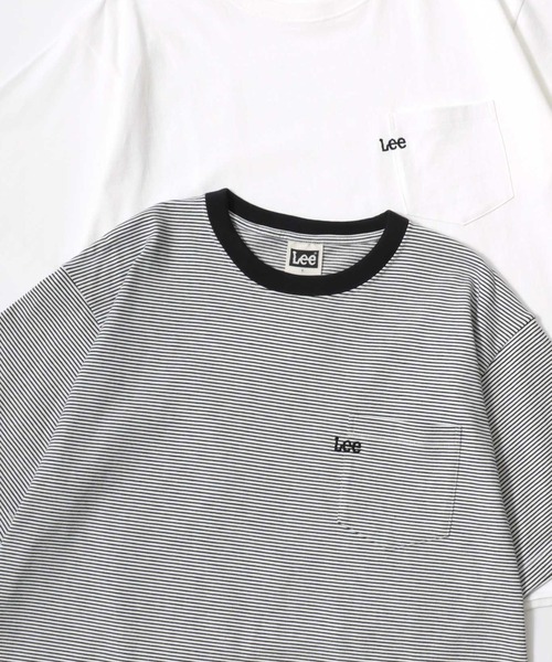 Lee（リー）の「Lee/リー POCKET SS TEE/オーバーサイズ ミニロゴ アニマル ワンポイント刺繍 ポケット 半袖Tシャツ/無地T/ボーダーT/レディース メンズ（Tシャツ/カットソー・メンズ・ブラック系その他/ブラック系その他3/ブラック/ブラック系その他2/ホワイト/ホワイト系その他・M/L/XL）」の4枚目の写真
