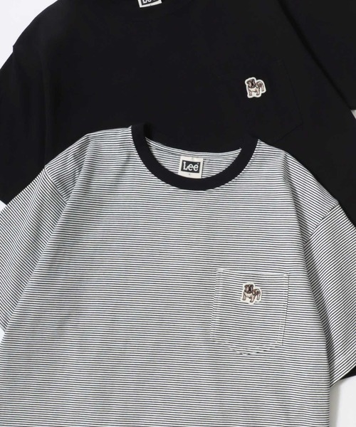 Lee（リー）の「Lee/リー POCKET SS TEE/オーバーサイズ ミニロゴ アニマル ワンポイント刺繍 ポケット 半袖Tシャツ/無地T/ボーダーT/レディース メンズ（Tシャツ/カットソー・メンズ・ブラック系その他/ブラック系その他3/ブラック/ブラック系その他2/ホワイト/ホワイト系その他・M/L/XL）」の6枚目の写真