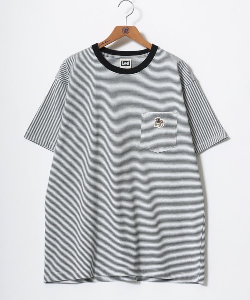 Lee（リー）の「Lee/リー POCKET SS TEE/オーバーサイズ ミニロゴ アニマル ワンポイント刺繍 ポケット 半袖Tシャツ/無地T/ボーダーT/レディース メンズ（Tシャツ/カットソー・メンズ・ブラック系その他/ブラック系その他3/ブラック/ブラック系その他2/ホワイト/ホワイト系その他・M/L/XL）」の18枚目の写真