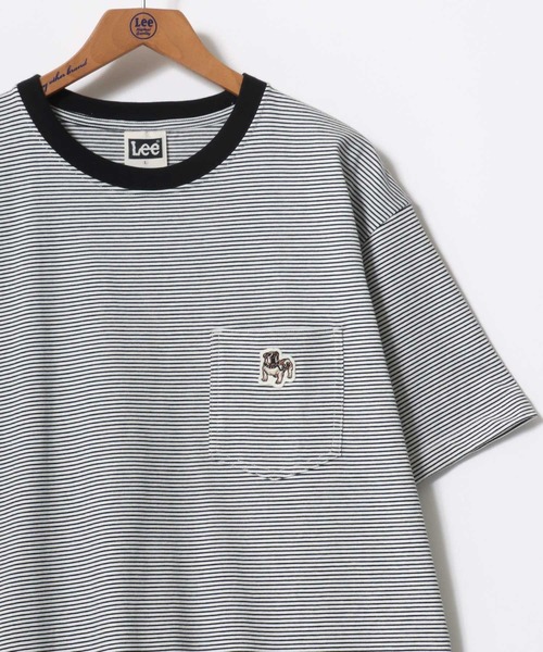 Lee（リー）の「Lee/リー POCKET SS TEE/オーバーサイズ ミニロゴ アニマル ワンポイント刺繍 ポケット 半袖Tシャツ/無地T/ボーダーT/レディース メンズ（Tシャツ/カットソー・メンズ・ブラック系その他/ブラック系その他3/ブラック/ブラック系その他2/ホワイト/ホワイト系その他・M/L/XL）」の12枚目の写真