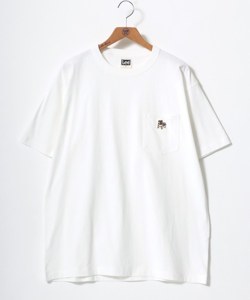 ★入手困難★希少 マルチロゴTシャツ 半袖 ホワイト カットソー セール】Lee/リー POCKET SS TEE/オーバーサイズ ミニロゴ