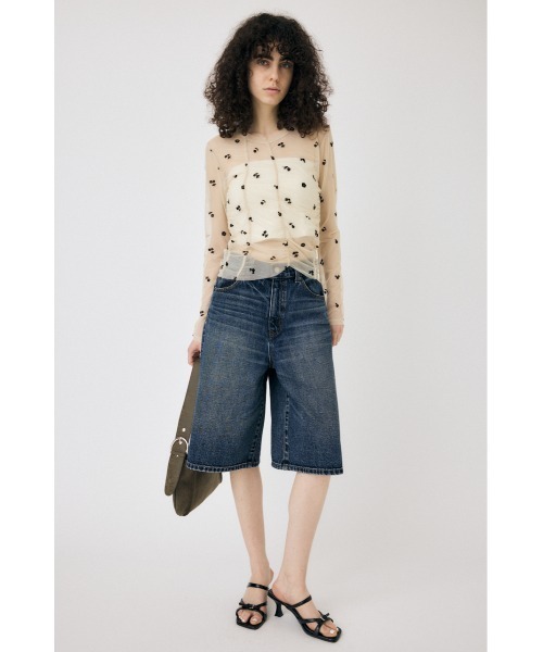 FLORAL TULLE GATHER ロングスリーブTシャツ FLORAL TULLE GATHER ロングスリーブTシャツ（Tシャツ