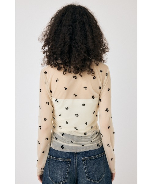 moussy｜FLORAL TULLE GATHER ロングスリーブTシャツ | Rakuten