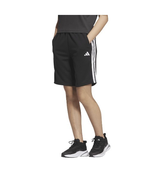 adidas(アディダス)の「アディダス adidas スリーストライプス レギュラーフィット ダブルニットショーツ(その他パンツ・レディース・ブラック×ホワイト/ブラック×ブラック・S/M/L/XL)」の10枚目の写真