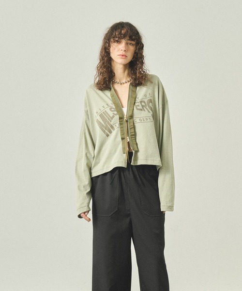 kha:ki(カーキ)の「「KHA:KI / カーキ」 リメイクTEEカーディガン REMAKE TEE CARDIGAN(カーディガン/ボレロ・レディース・ブラック/オフホワイト/サンドベージュ・1)」の6枚目の写真