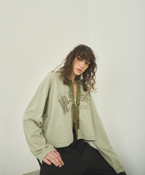 kha:ki(カーキ)の「「KHA:KI / カーキ」 リメイクTEEカーディガン REMAKE TEE CARDIGAN(カーディガン/ボレロ・レディース・ブラック/オフホワイト/サンドベージュ・1)」の7枚目の写真