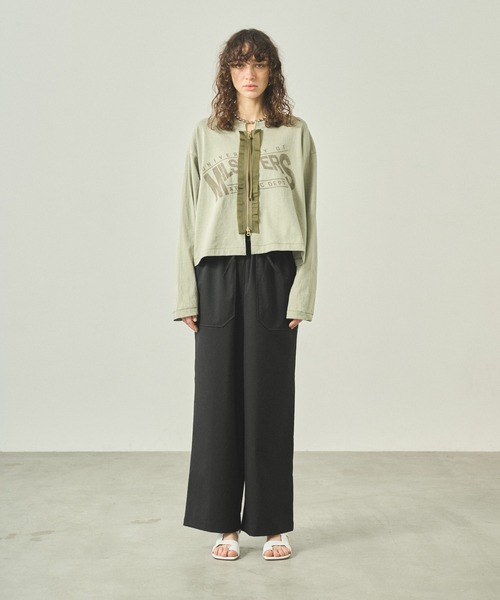 kha:ki(カーキ)の「「KHA:KI / カーキ」 リメイクTEEカーディガン REMAKE TEE CARDIGAN(カーディガン/ボレロ・レディース・ブラック/オフホワイト/サンドベージュ・1)」の8枚目の写真