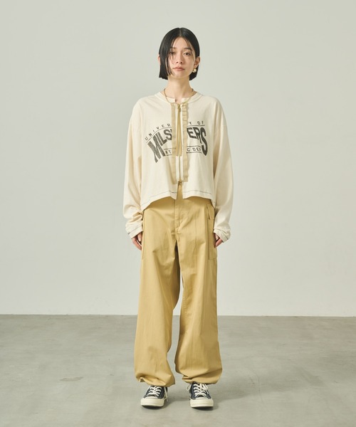 kha:ki(カーキ)の「「KHA:KI / カーキ」 リメイクTEEカーディガン REMAKE TEE CARDIGAN(カーディガン/ボレロ・レディース・ブラック/オフホワイト/サンドベージュ・1)」の18枚目の写真