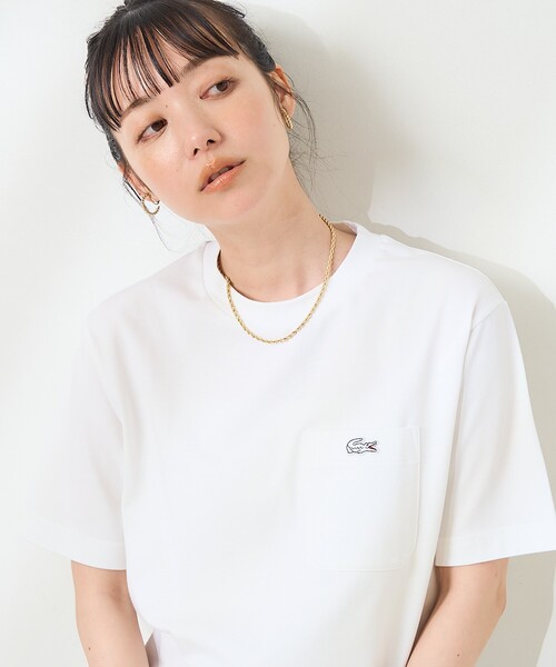 ■LACOSTE■ラコステ ポケットTシャツ ラコステ LACOSTE 鹿の子地ポケットTシャツ （ネイビー