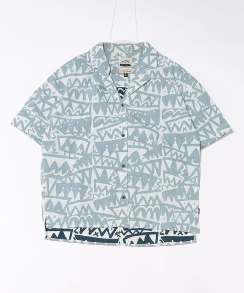 BILLABONG(ビラボン)の「BILLABONG レディース 【BB GALLERY】 ZACK S/S SHIRTS 半袖シャツ 【2025年春夏モデル】/ビラボン総柄半袖シャツ(シャツ/ブラウス・レディース・ブルー/ホワイト系その他・MEDIUM)」の1枚目の写真