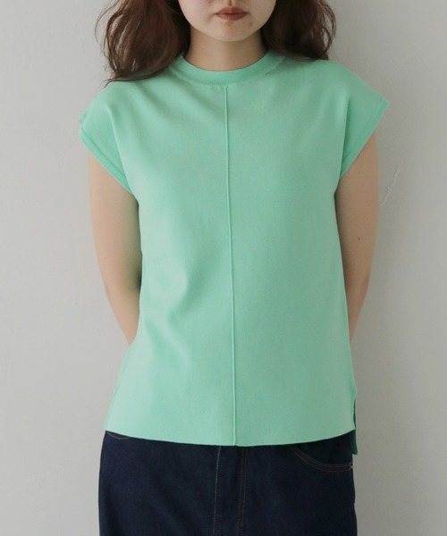 cheriella(シェリエラ)の「【cheriella】新色追加!ベーシックサマーニット4 BASIC SUMMER KNIT 4(ニット/セーター・レディース・チャコールグレー/アイボリー/ブラック/ネイビー/ミント/レモンイエロー・M)」の4枚目の写真