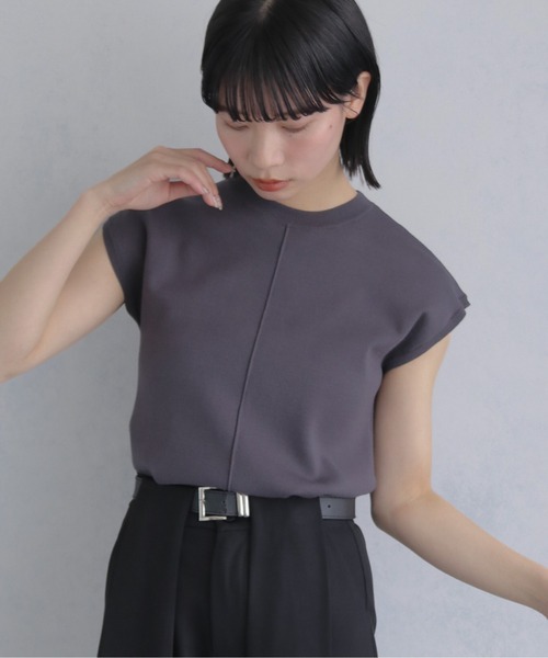 cheriella(シェリエラ)の「【cheriella】新色追加!ベーシックサマーニット4 BASIC SUMMER KNIT 4(ニット/セーター・レディース・チャコールグレー/アイボリー/ブラック/ネイビー/ミント/レモンイエロー・M)」の10枚目の写真