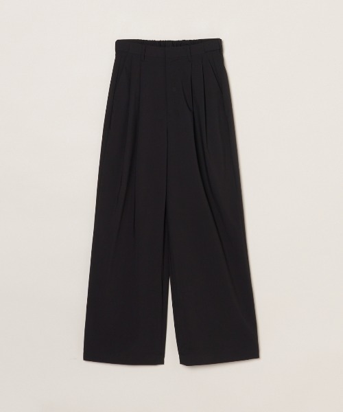 three dots(スリードッツ)の「ストレッチタイプライター タックワイドパンツ(その他パンツ・レディース・ダークネイビー/カーキ/ベージュ系その他/チャコールグレー/グレー/アイボリー/ブラック・SMALL/MEDIUM/X-SMALL)」の2枚目の写真