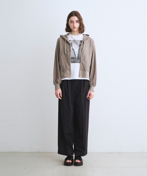 three dots(スリードッツ)の「ストレッチタイプライター タックワイドパンツ(その他パンツ・レディース・ダークネイビー/カーキ/ベージュ系その他/チャコールグレー/グレー/アイボリー/ブラック・SMALL/MEDIUM/X-SMALL)」の16枚目の写真