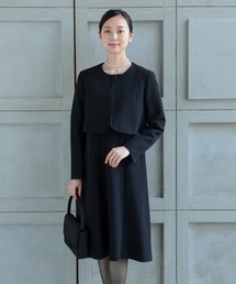 haremode（ハレモード）の「ノーカラージャケットワンピース セレモニー スーツ【2点セット】（スーツセット・レディース）」