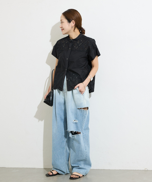 TICCA(ティッカ)の「【TICCA / ティッカ】レースフレンチシャツ(シャツ/ブラウス・レディース・ブラック/ブラウン・FREE)」の15枚目の写真