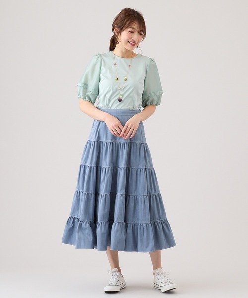 Rose Tiara（ローズティアラ）の「ボリューム袖カットソーA（Tシャツ/カットソー・レディース・グリーン・42/46/38）」の5枚目の写真