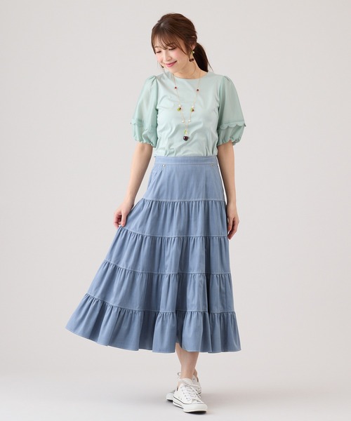 Rose Tiara（ローズティアラ）の「ボリューム袖カットソーA（Tシャツ/カットソー・レディース・グリーン・42/46/38）」の6枚目の写真